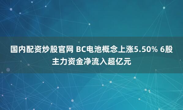 国内配资炒股官网 BC电池概念上涨5.50% 6股主力资金净流入超亿元